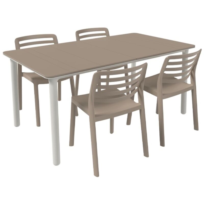 Garbar - NOA160-WIND Chaise-Table Intérieur, Extérieur Set 4+1 Sable Garbar - NOA160-WIND Chaise-Table Intérieur, Extérieur Set 4+1 Sable