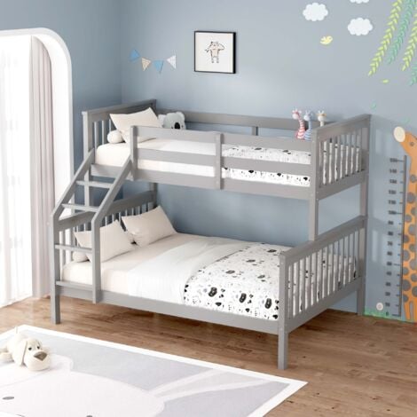 SLUMBERWORX NOAH GREY WOODEN TRIPLE SLEEPER BUNK BED