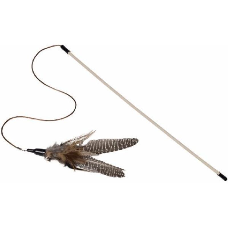 Nobby Angel Mit Feder Stab 46 Cm Band 50 Cm Spielzeug 21 Cm Katzenspielzeug