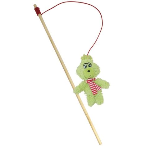 Nobby Katzenangel mit Plüschspielzeug Grinch Katzenangel