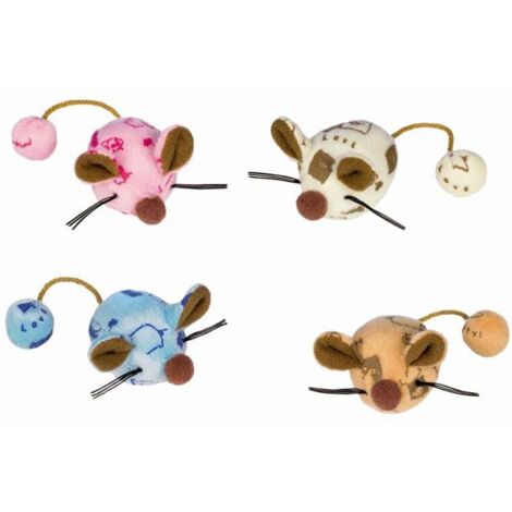 Nobby Katzenspielzeug Plüschmaus 6 cm - 2er Set sortiert Mäuse- und Fellspielzeug