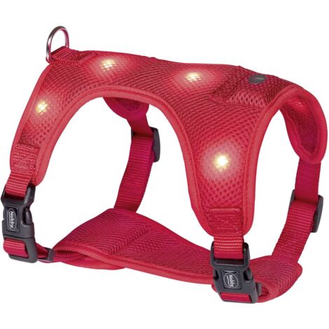 Nobby LED Hundegeschirr Flash Mesh rot Brustgeschirr
