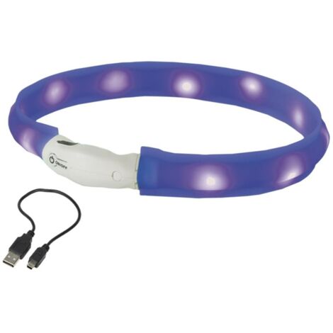 Nobby LED Leuchthalsband Visible breit blau für Hunde mit längerem Fell Hundehalsbänder