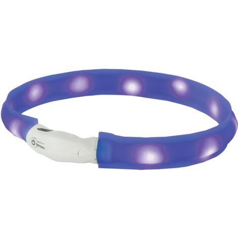 Nobby LED Leuchthalsband Visible breit blau für Hunde mit längerem Fell Hundehalsbänder