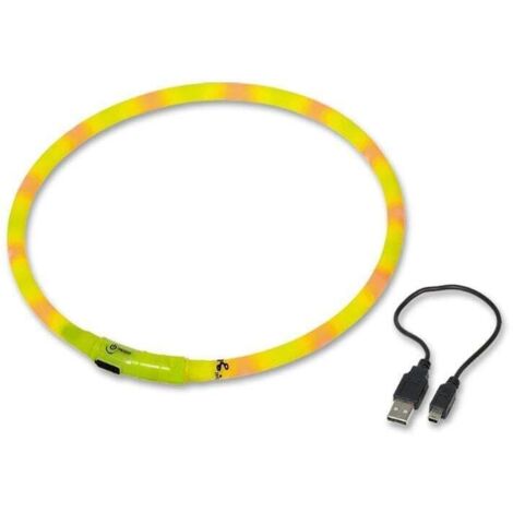 Nobby LED Leuchthalsband Visible gelb für Hunde mit kurzem Fell Halsbänder