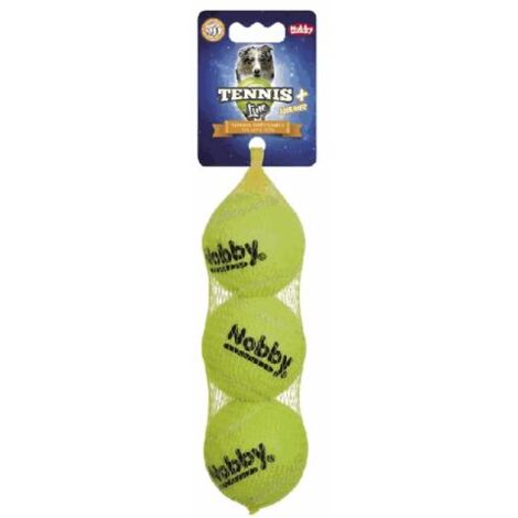 Nobby Tennisball mit Squeaker M 6,5 cm 3er Netz Ball