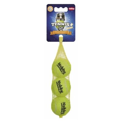 Nobby Tennisball mit Squeaker S 5,0 cm 3er Netz Ball