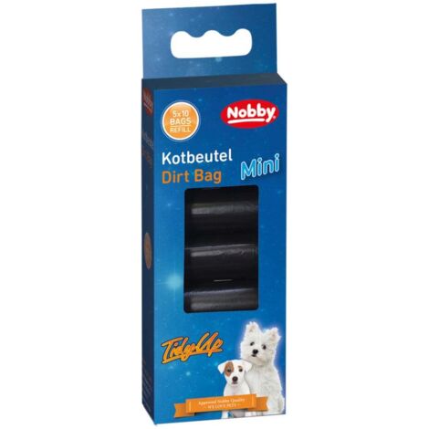 Nobby TidyUp Kotbeutel Mini schwarz 5 Rollen á 10 Beutel Kotbeutel