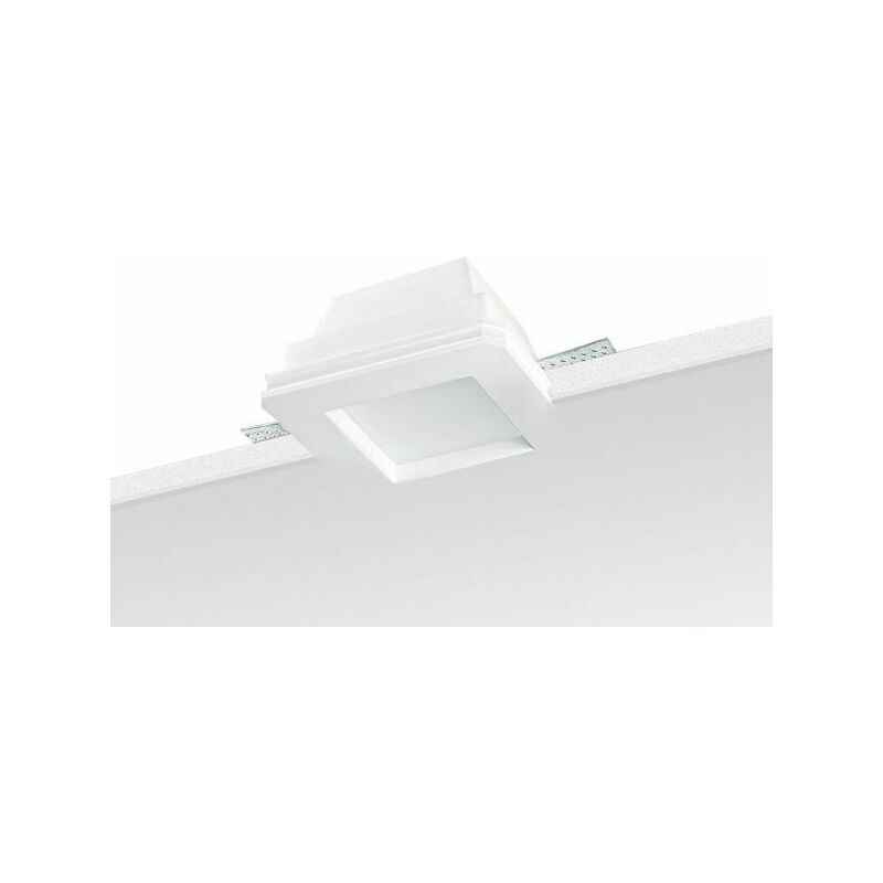 Image of Nobile 9098 faretto incasso gesso foro 125x125 colore bianco da abbinare lampada led attacco GU10 con vetro