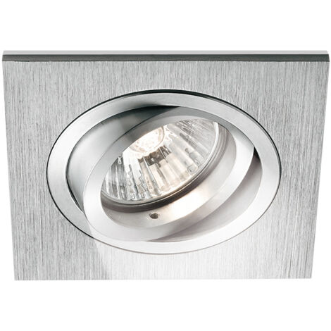 Nobile Foco empotrable cuadrado de aluminio satinado orientable 230V 50W 9088