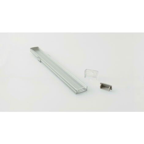 Nobile illuminazione profilo alluminio 2mt per striscia led diffusore trasparente barra/strip/3e
