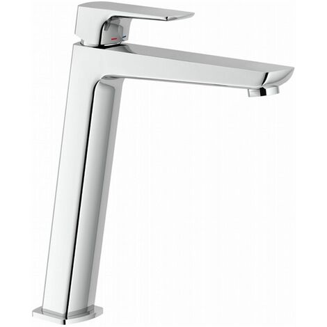 Nobili – Mitigeur de lavabo rehaussé chromé – Hauteur 267 mm – Hauteur sous bec 213 mm – Limiteur de débit 50 % – Cartouche Ø 28 mm