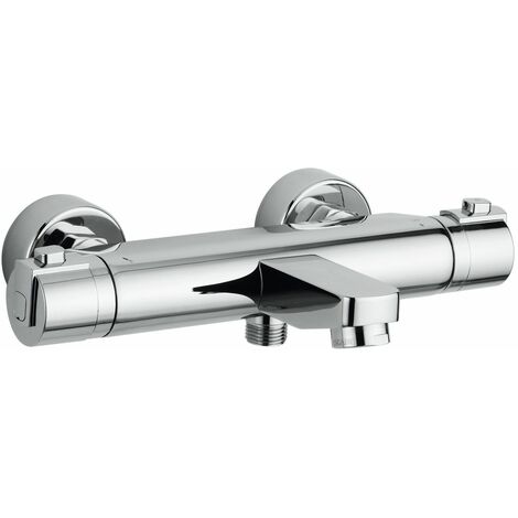 Nobili – Mitigeur thermostatique de baignoire – Corps laiton chromé – Blocage sécurité 38° – Limiteur de débit réglable – Inverseur bain/douche