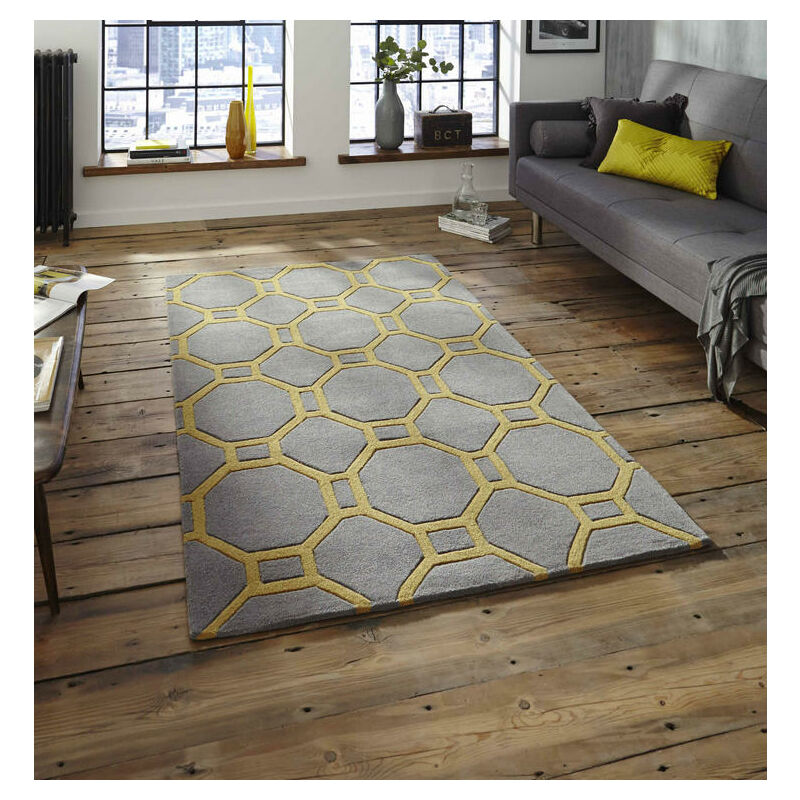 Noble House 4338 Grey Yellow 150cm x 230cm - Grey