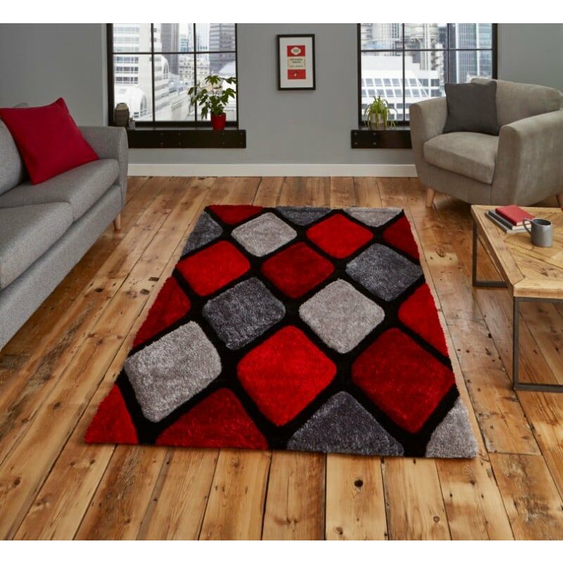 Noble House 9247 Grey Red 150cm x 230cm - Grey and Red