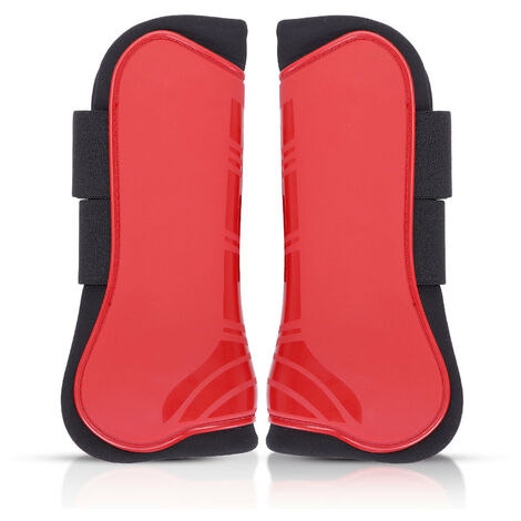 Nobleza Tendon Boots Protective Horse Boots Double Velcro Over Locking Closure, Lightweight Open Front Boots for Jumping, Trail Riding, and Turnout, Red.