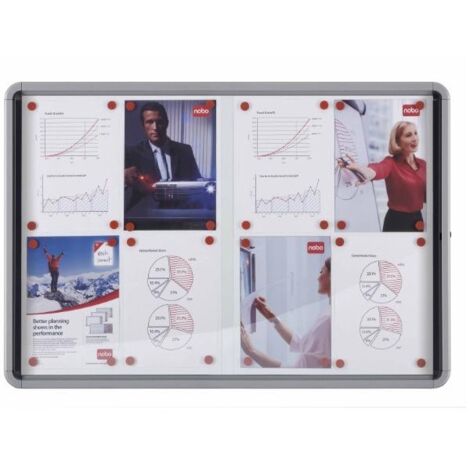 Nobo 1902569 bacheca per annunci Bacheca portatile Bianco Vetro, Metallo