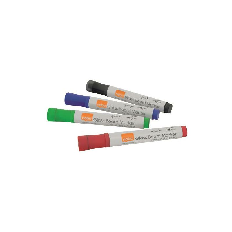 Nobo - Glass Whitebd Marker Ast Pk4 - NB52610