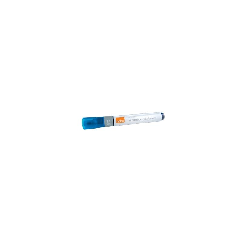 Image of Confezione da 10 pennarelli per lavagna bianca - punta tonda 3mm - inchiostro liquido - livello di inchiostro - colore blu - Nobo