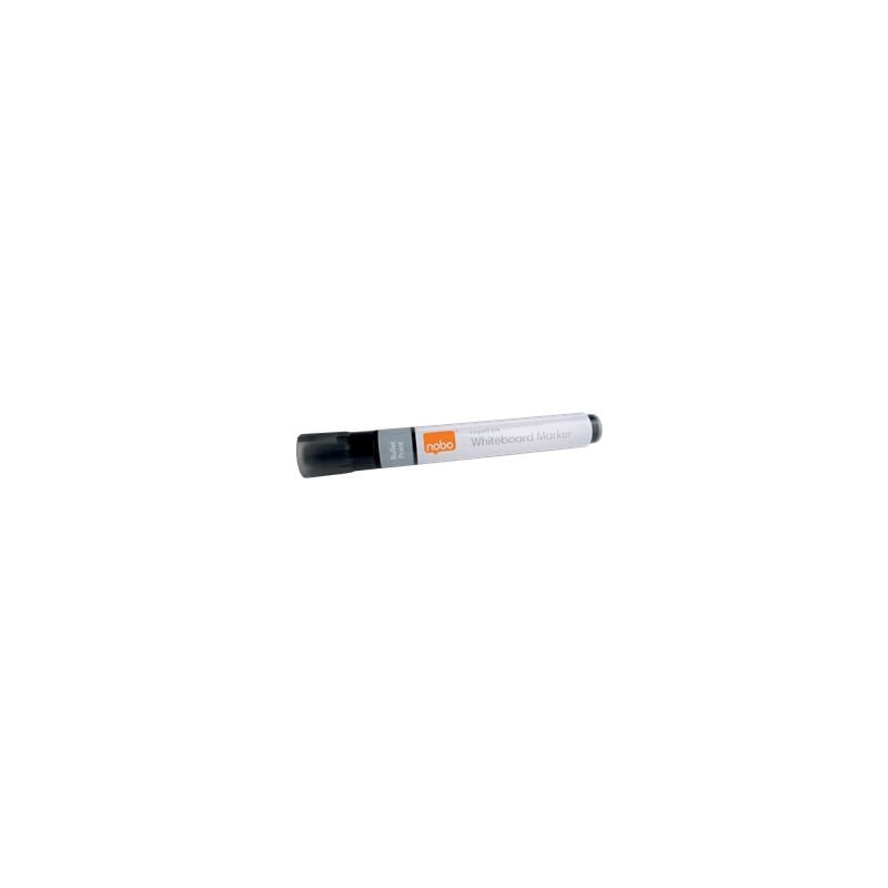 Image of Confezione da 10 pennarelli per lavagna bianca - punta tonda 3mm - inchiostro liquido - livello di inchiostro - colore nero - Nobo