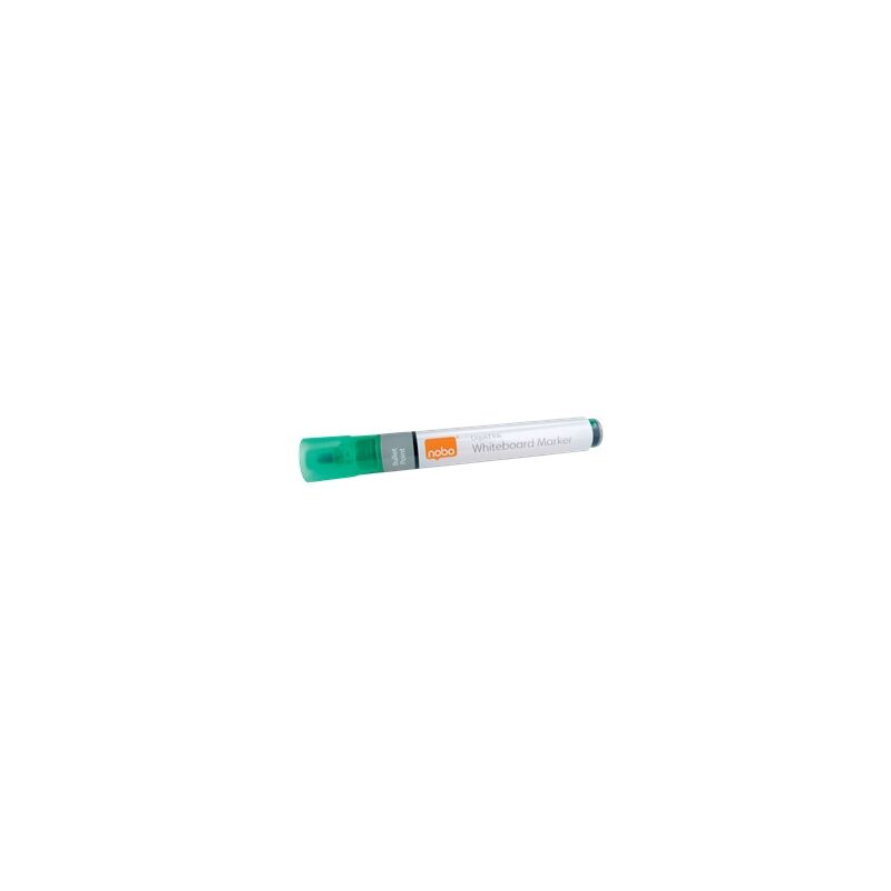 Image of Confezione da 10 pennarelli per lavagna bianca - punta tonda 3mm - inchiostro liquido - livello di inchiostro - colore verde - Nobo