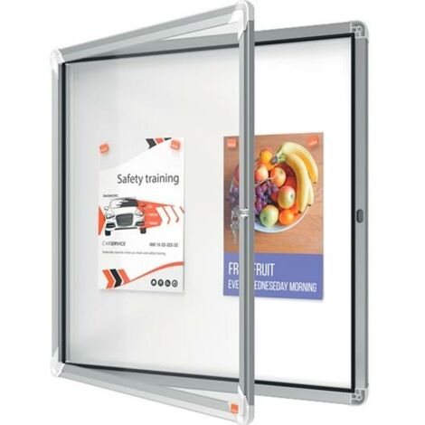Nobo Schaukasten 1902578 für den Außenbereich 75,2 x69,2x4,5cm silber-N9199143616