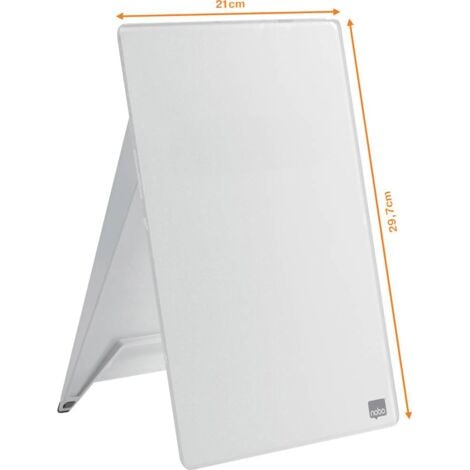 nobo Tableau de notes en verre Diamond Glass Memo Desktop (l x H) 458 mm x 60 mm blanc brillant boîte de rangement four