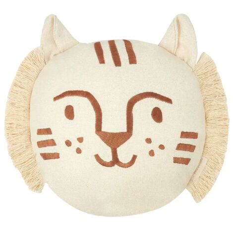 Nobodinoz Kinderkopfkissen, Babykissen - Tigergesicht, 35 x 30 cm