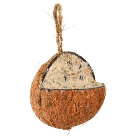 NOCE DI COCCO RIEMPITA CON GRASSO PER UCCELLINI SELVATICI