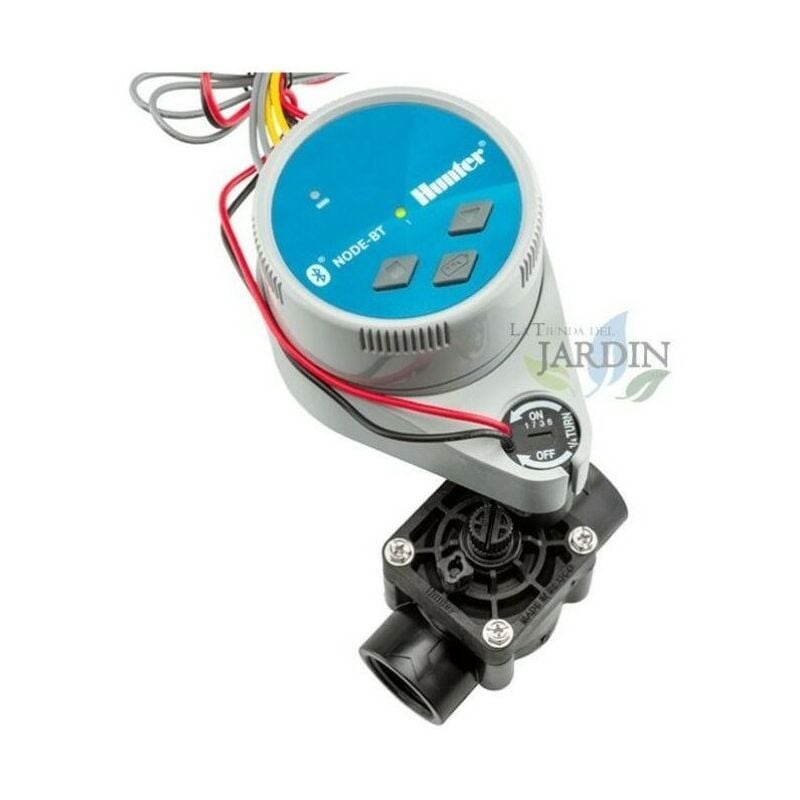 Programmateur d'arrosage à piles Hunter NODE-BT-100 + Électrovanne d'arrosage PGV100 9V 1''