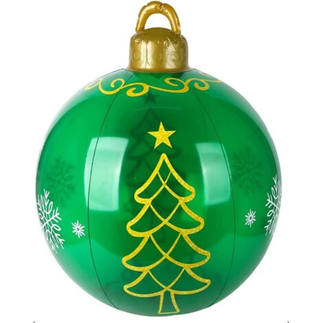 Noël Gonflable en PVC Boule de Noël décorée Géante Décorée en PVC de Noël Extérieur Décorations de Boule Gonflable de Noël Boules Gonflables de Noël pour Plein Air à la Maison Décor