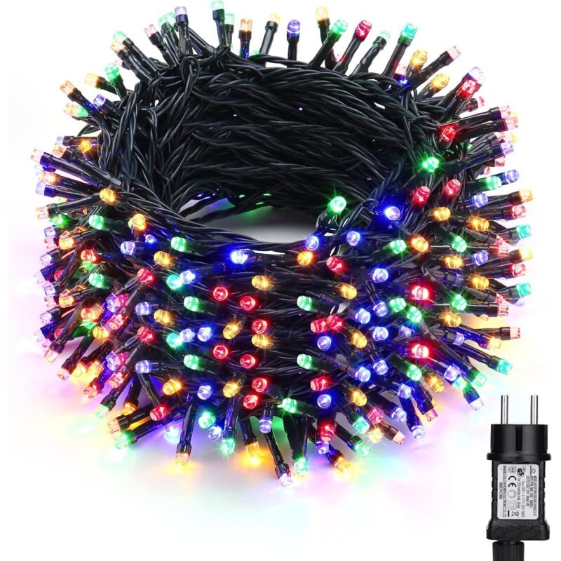 Noël Guirlande Lumineuse Extérieur Coloré, 30M 300 led Sapin de Noël Lumière Électrique 8 Modes Étanche Fée Lumineuse pour Intérieur Anniversaire