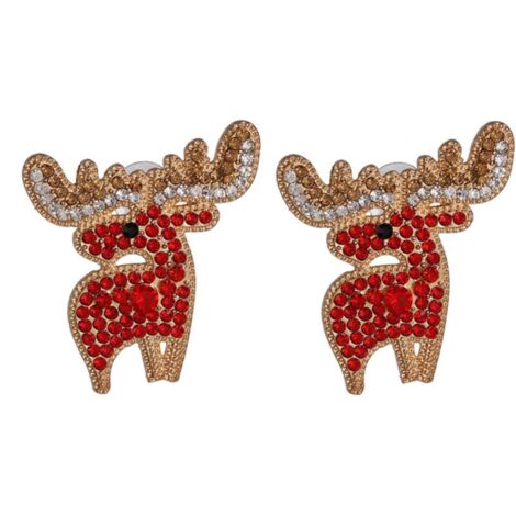 Noël Perle Cerf Boucles d'oreilles d'oreille d'oreille d'oreille Renne Élégant Bijoux Noël Boucles d'oreilles Cadeau Noël pour Femme Fille 1 paire,