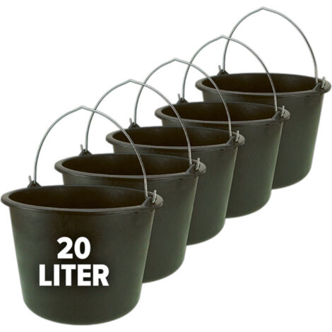 Nölle Baueimer mit Henkel - 5 Stück - Größe:20 Liter