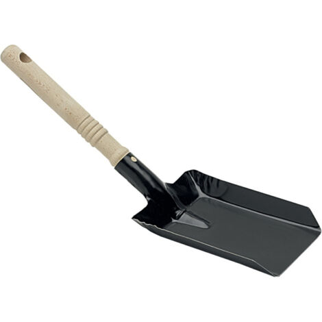 NÖLLE Metall-Kohleschaufel schwarz lack. mitHolzgriff
