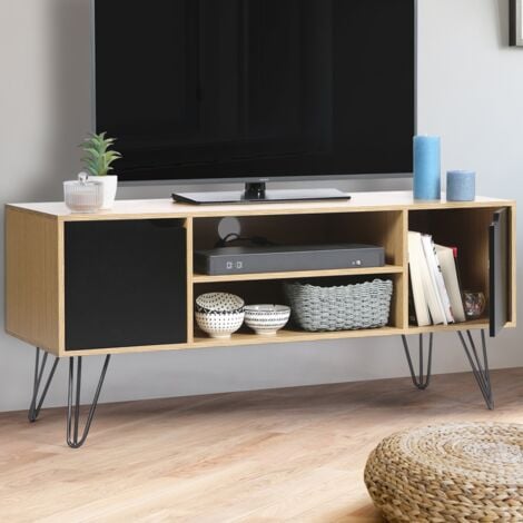 NOEMI soporte de TV vintage de madera con pata de pin 113 cm