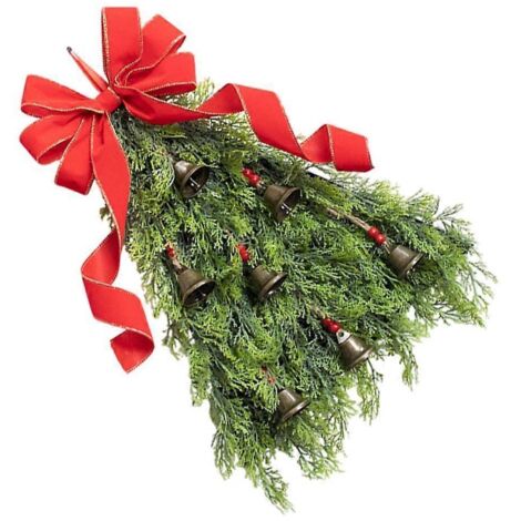 Noeud papillon et cloches pour couronne de Noël, décoration saisonnière de porte d'entrée, fournitures de fête.