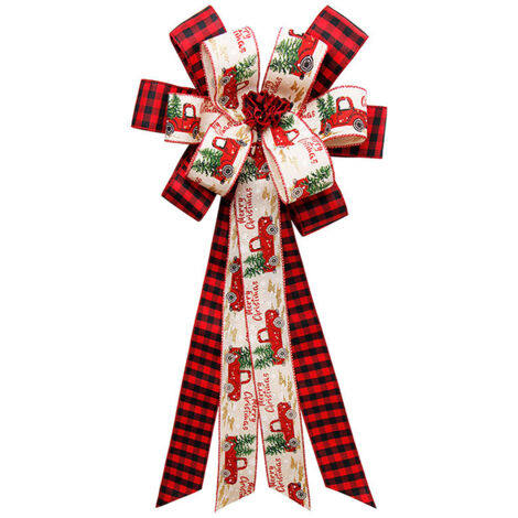 Nœud Papillon Géant Noël 2021 - Décoration Arbre de Noël, Accessoire Fête et Décoration Maison Nouvel An