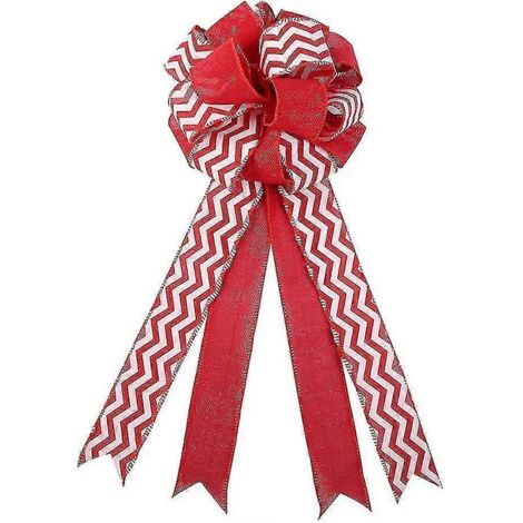 Nœuds décoratifs pour sapin de Noël, grands nœuds rouges, décorations pour sapin de Noël, couronnes et guirlandes, articles de fête (21)