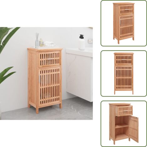 Nogal - vidaXL Mueble de baño madera maciza de nogal 42x29x82 cm - Almacenamiento