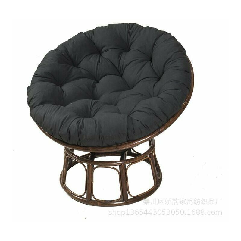 Noir, 100CM 100CM coussin de chaise suspendu coussin de nid d'oiseau coussin de fauteuil en rotin rond