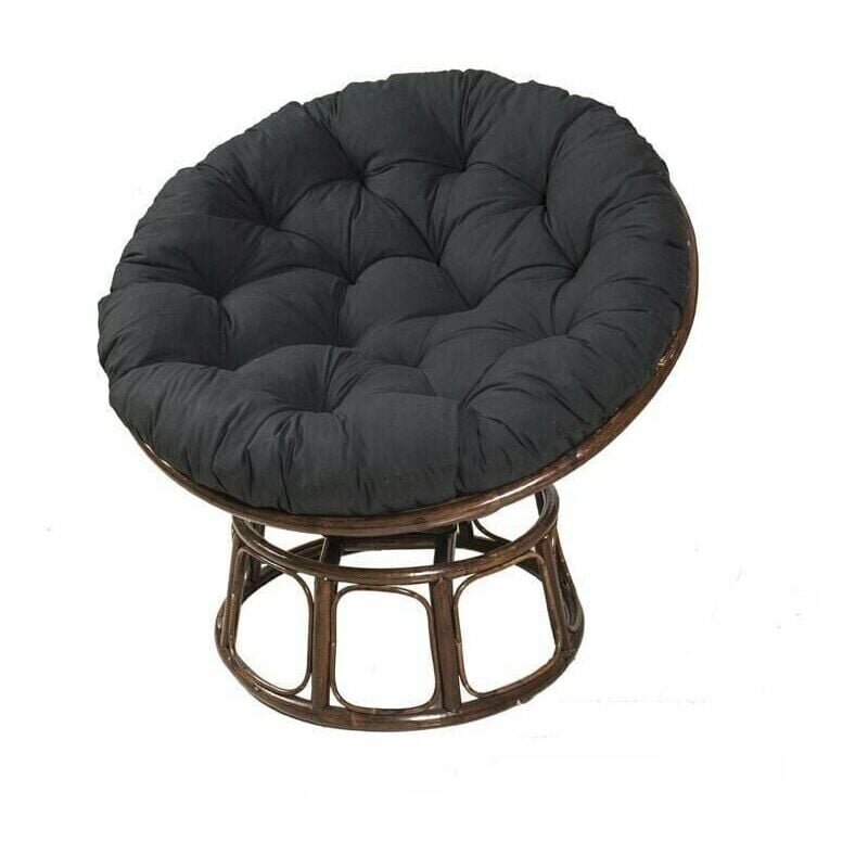 Noir, 100CM 100CM coussin de chaise suspendu coussin de nid d'oiseau coussin de fauteuil en rotin rond