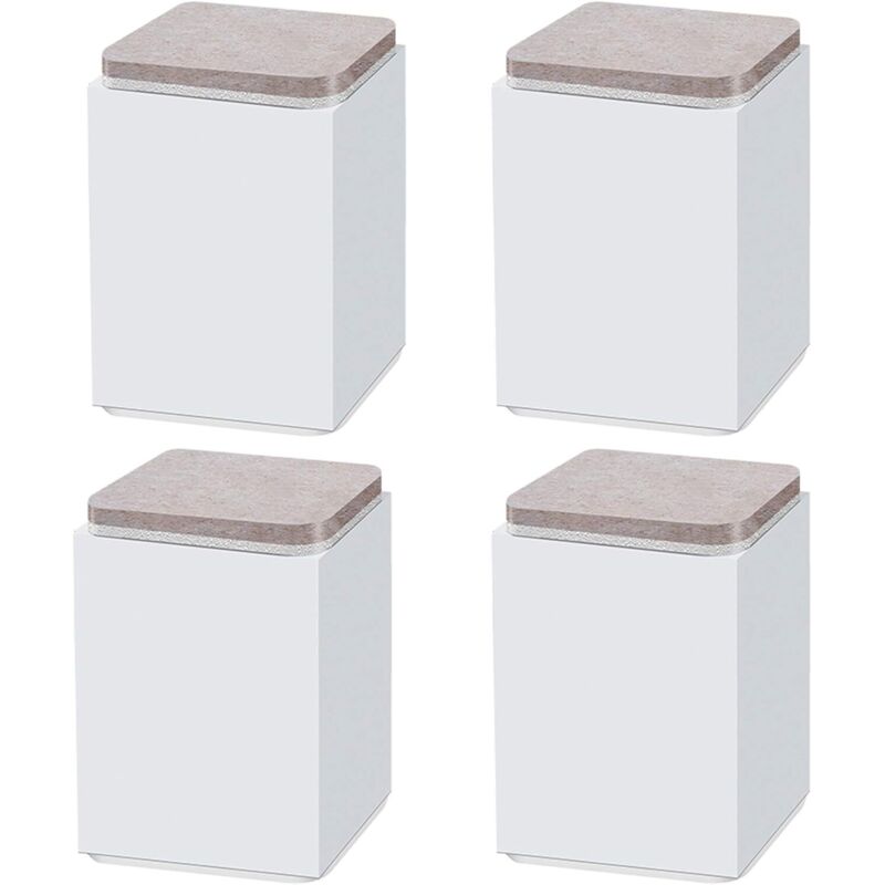 Blanc 10cm) 4PCS pieds de support de meuble, booster en acier carbone auto-adhésif, carré 6x6cm, pour canapé, lit, meuble tv, booster de meuble,