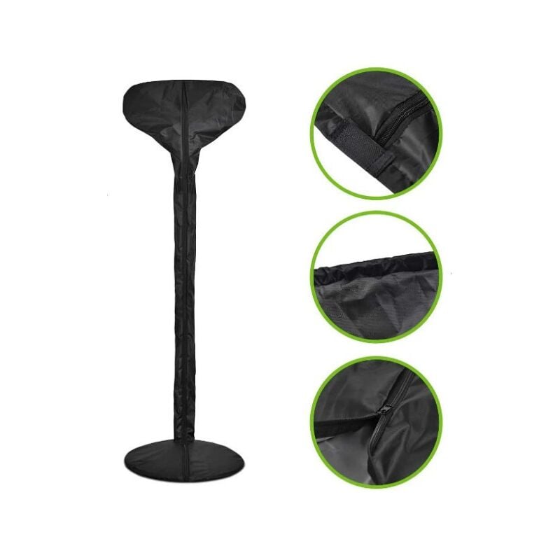 Noir - 180x52 cm - Housse anti-poussière pour chauffage tout compris - Imperméable/zippé/anti-exposition