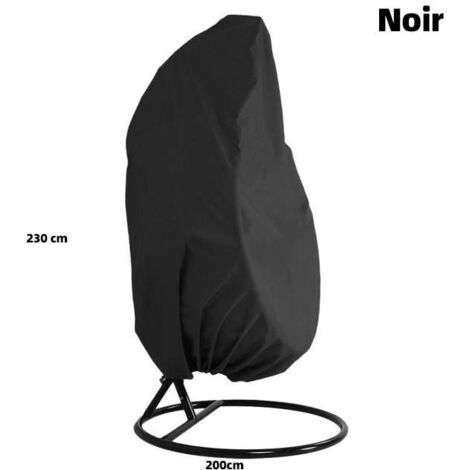 Noir 230x200cm Housse de balançoire en rotin