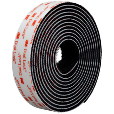 (Noir, 25mm X 1M) Rouleau Adhésif Auto-Agrippant Industriel Très Résistant Double Face Qui Se Coupe À La Longueur Désirée Avec Crochets Et Boucles, Le Bureau Et Dans Le Garage