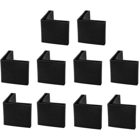 Noir 25mm x 25mm 10pcs Casquette Pieds Chaise Angle Fer Forme L Patin Meuble Table Embout Capouchon Cornière Protection Plastique
