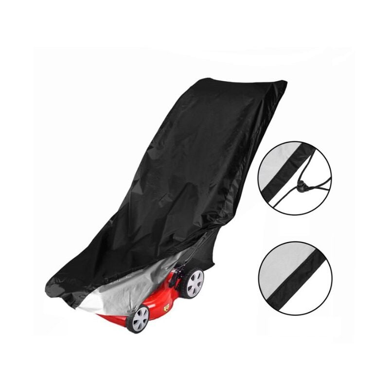 (Noir, 25x76x44 inches) Housse de protection pour tondeuse à gazon en fibres de Oxford tissu 210D, étanche, housse de protection pour tracteur de