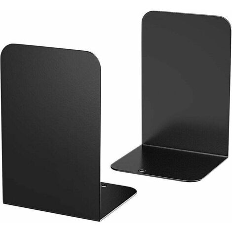 Noir 2pcs, 19.5x13.6x10.5cm Serre-livres, Serre-livres en métal pour livres lourds