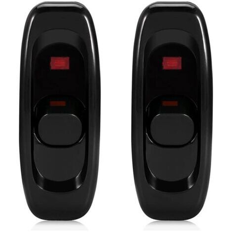 (Noir) 2pcs Interrupteur Lampe de Chevet Interrupteur avec Voyant Lnline Interrupteur pour Petit Appareil ou Lampe